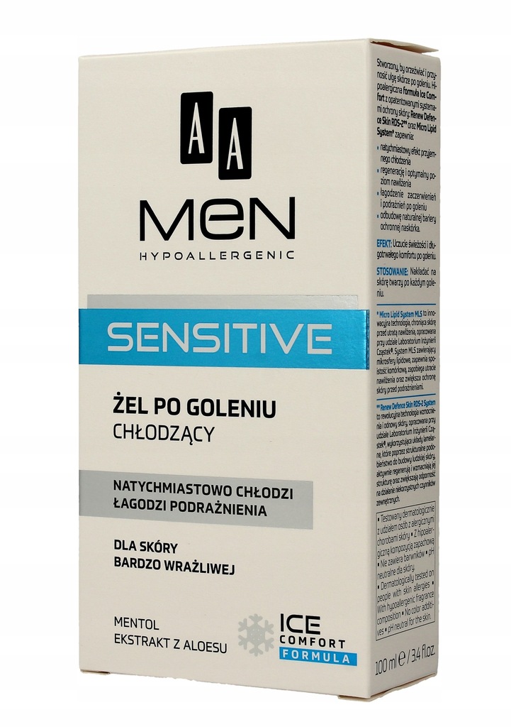 AA Men Hypoallergenic Żel po goleniu chłodzący Sen