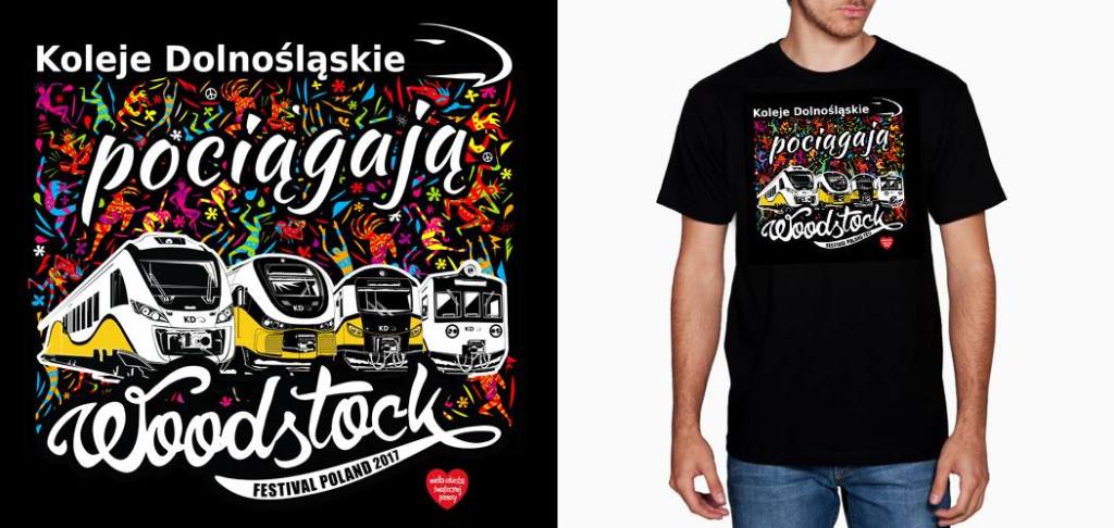 T-shirt Koleje Dolnośląskie pociągają Woodstock XL