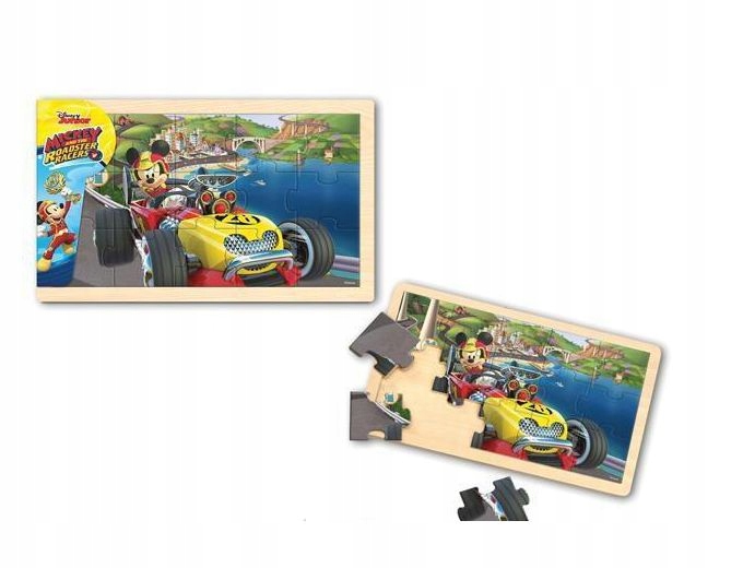 DREWNIANA UKŁADANKA MICKEY AND THE ROADSTER RACERS