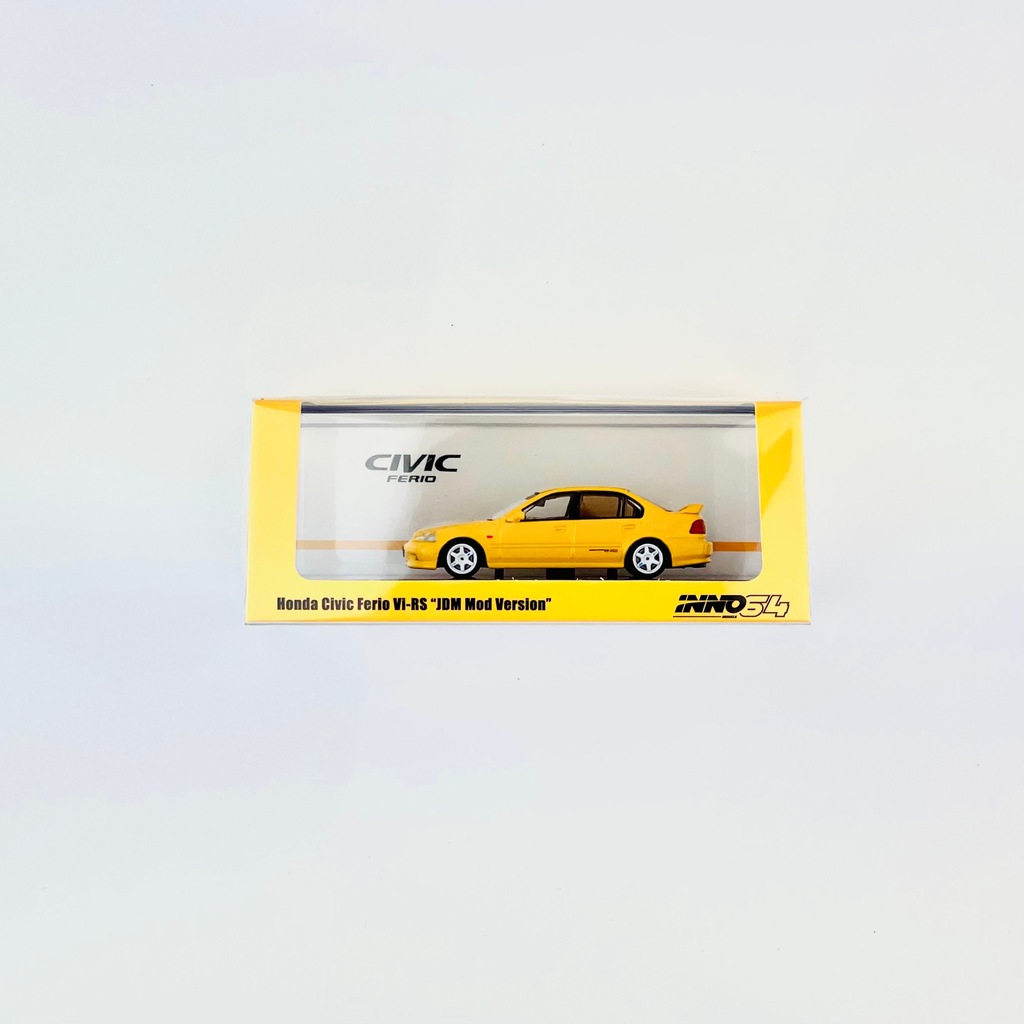 Honda Civic Ferio Vi RS Phoenix Yellow JDM MOD Version Inno64 1:64