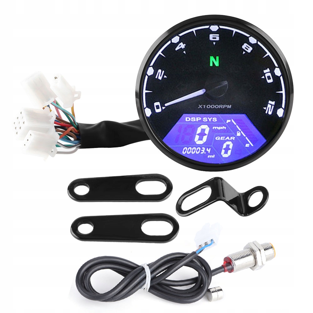 Motorcycle LED Backlight Digital Tachometer Speedo