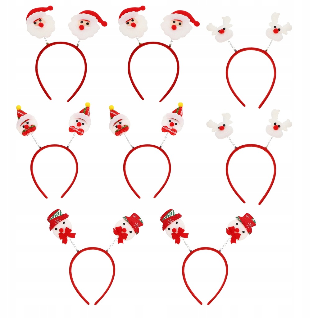 Christmas Plush Headband Prom Tiara Party 8 Pcs