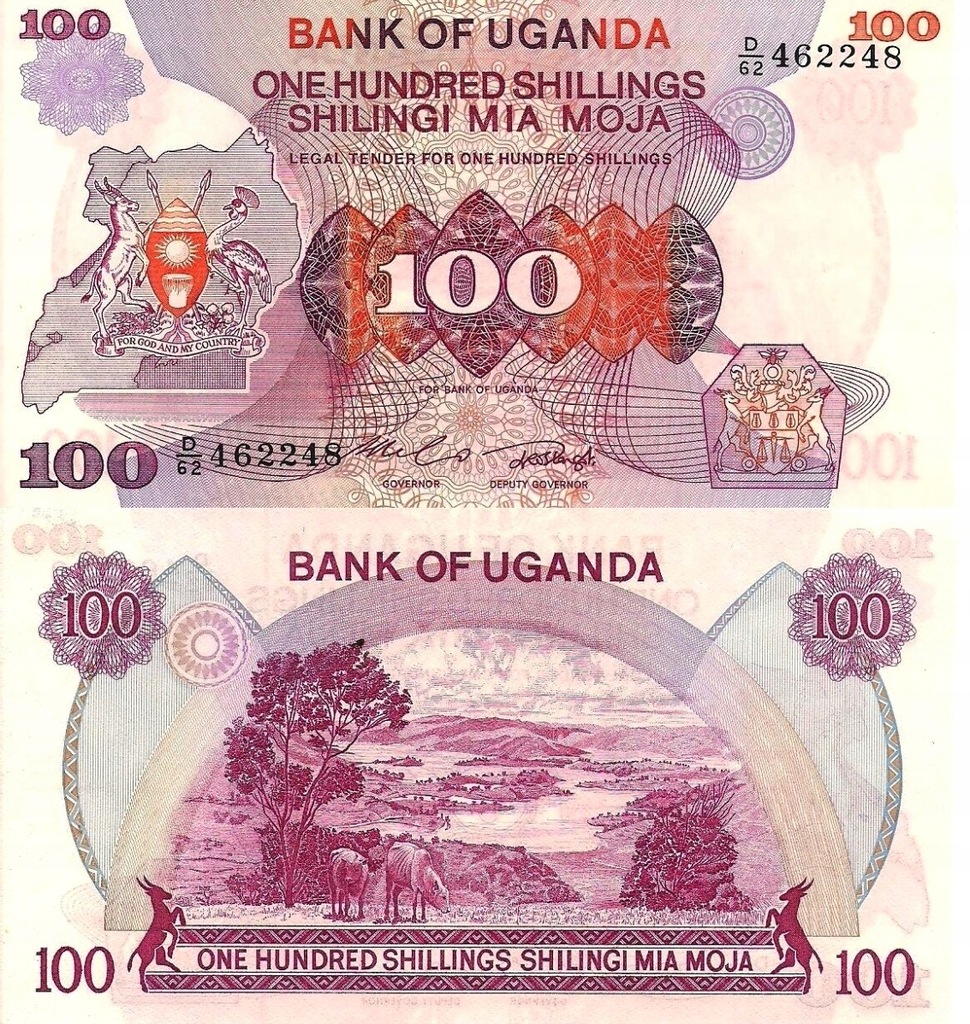 # UGANDA - 100 SZYLINGÓW - 1982 - P-19 - UNC