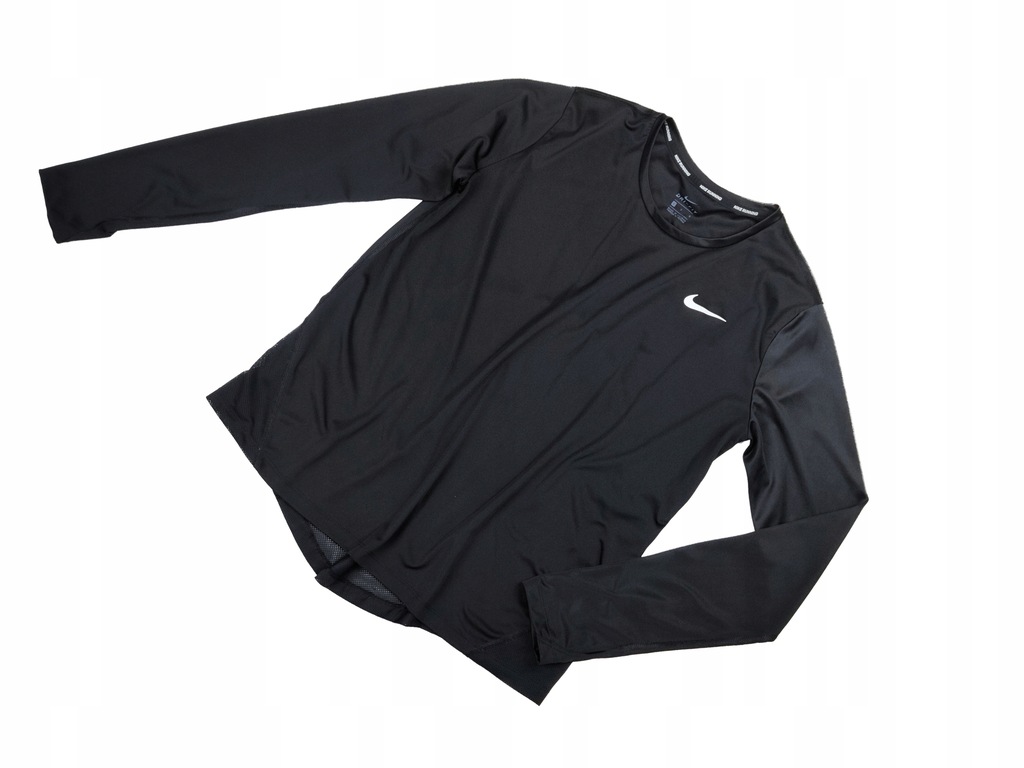Nike Running bluzka sport długi rękaw czarna _S