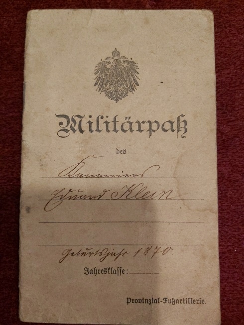 dokument Militarpass 1870-1919r