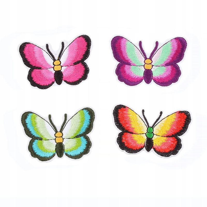 NASZYWKI naprasowanki 4SZT Kolorowe Motyle H049