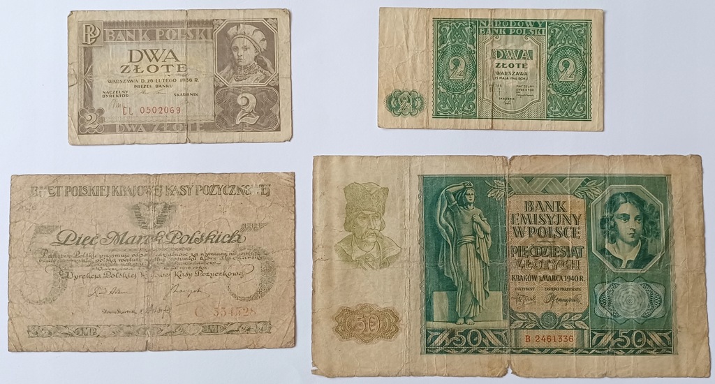 Zestaw Starych Banknotów Polskich 1919 - 1946