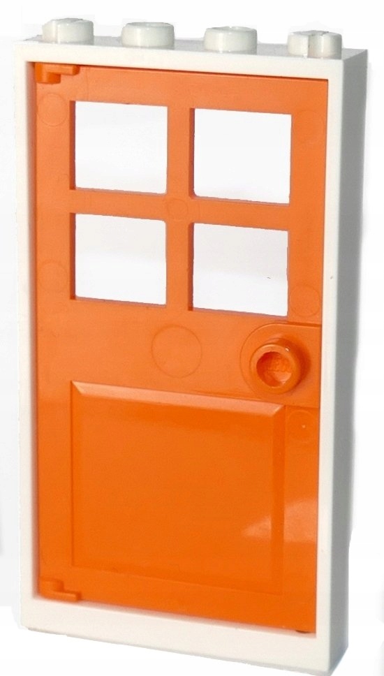 LEGO FUTRYNA + DRZWI 1x4x6 BIAŁO POMARAŃCZOWE