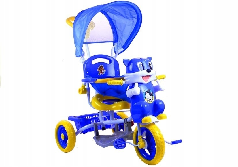 Rower Trójkołowy Kotek Niebieski Dla Dzieci
