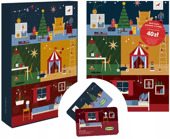 IKEA KALENDARZ ADWENTOWY 291g KARTY RABATOWE 40 ZŁ 9932476811