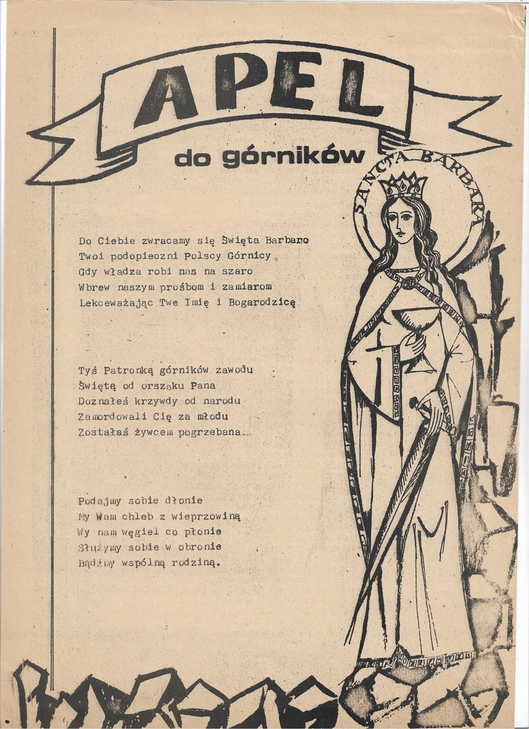 Plakat Solidarność, Apel do górników