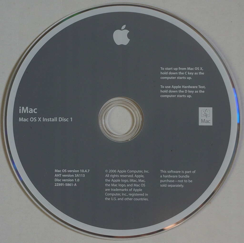 MAC OS X WERSJA 10.4.7 - iMAC