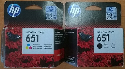 2 x TUSZ HP 651 DESKJET INK ADVANTAGE 5575 5645