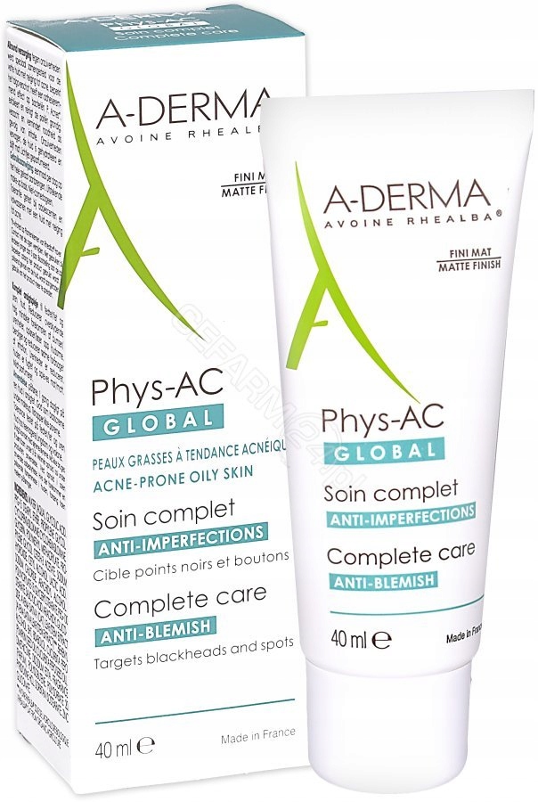 A-DERMA PHYS-AC GLOBAL KREM NIEDOSKONAŁOŚCI 40ML