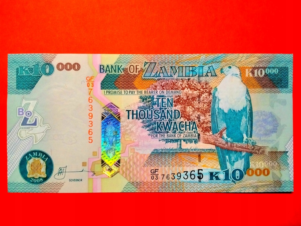 Zambia 10000 Kwacha 2008 P46e UNC papier RZADKI