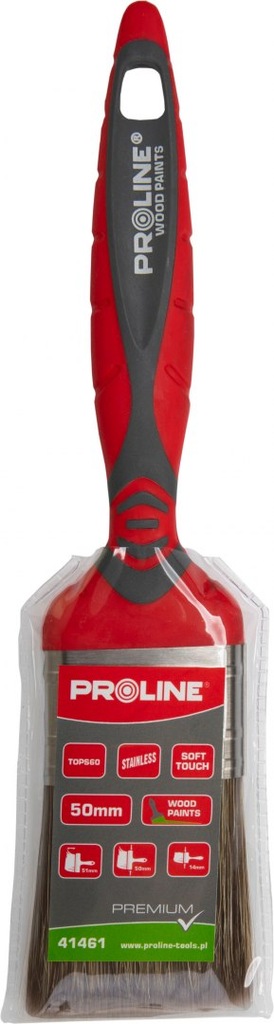 Pędzel płaski premium 40mm,rączka 2k-tpr,ss,do dre