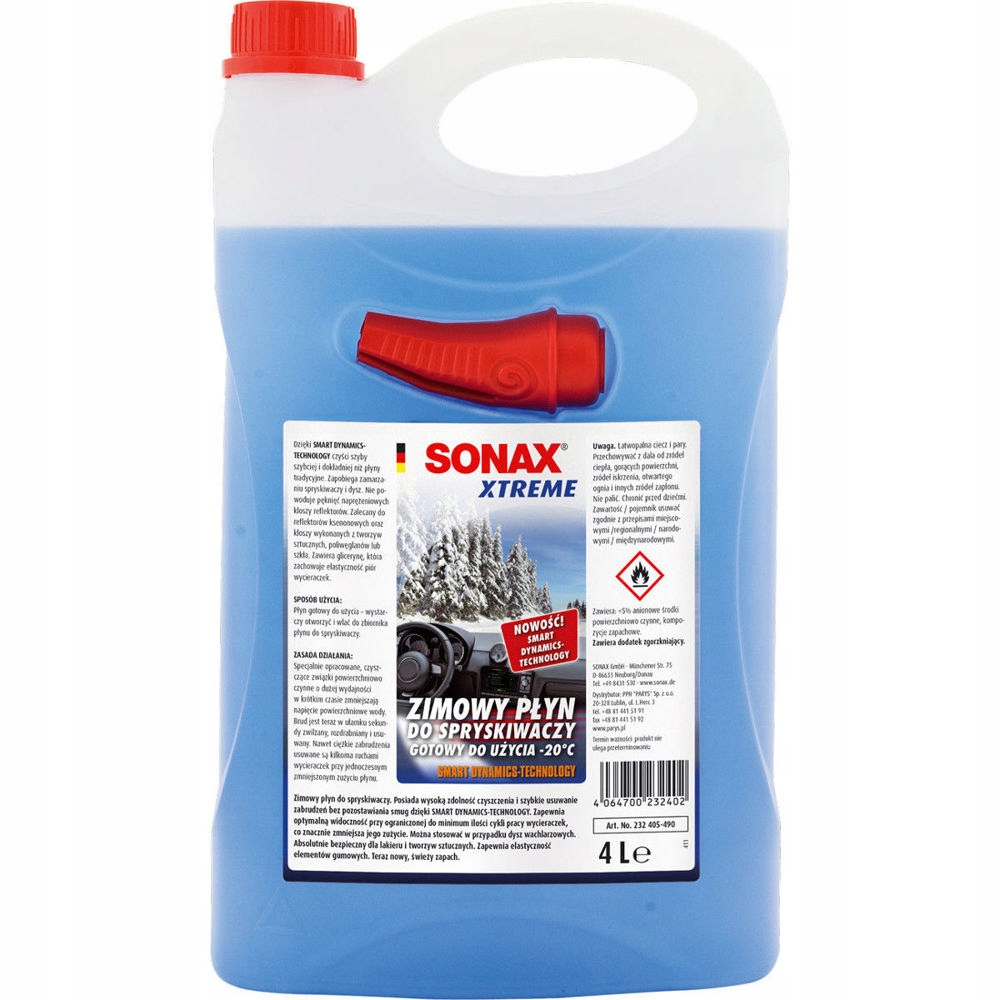 SONAX XTREME ZIMOWY PŁYN DO SPRYSKIWACZY -20C 4L