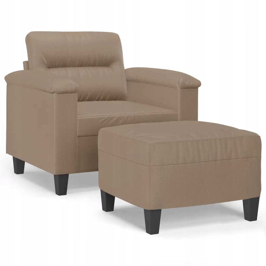 Fotel z podnóżkiem - 90x77x80 cm, cappuccino