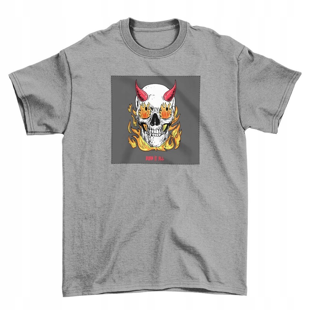 Koszulka z naszywką Skull : Burn it all r:L
