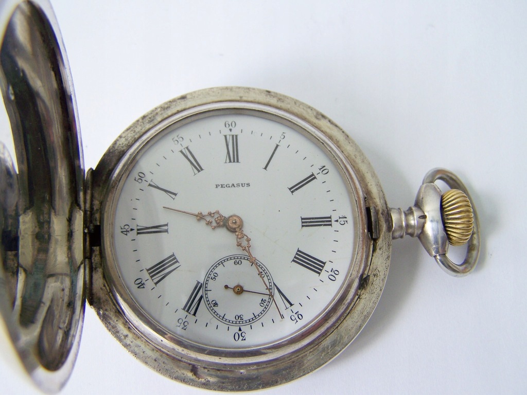 Zegarek kieszonkowy Pegasus srebro Czasy dla Rosji