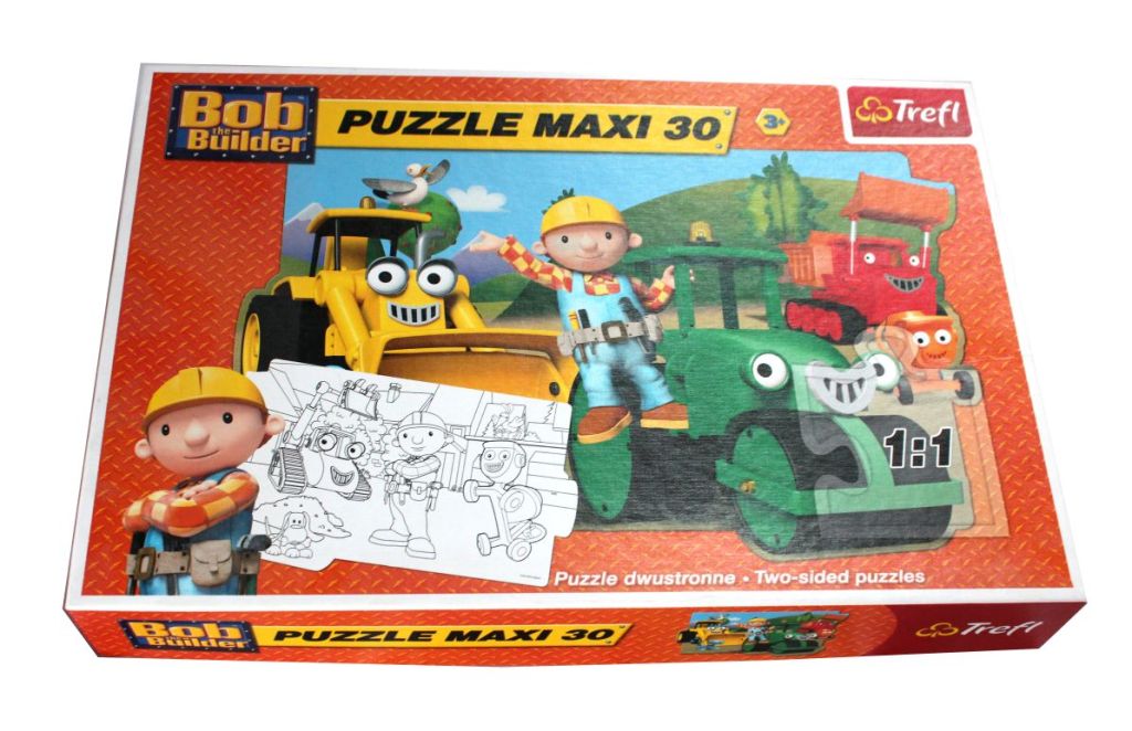 Puzzle dwustronne 30 el Bob Budowniczy kolorowanka