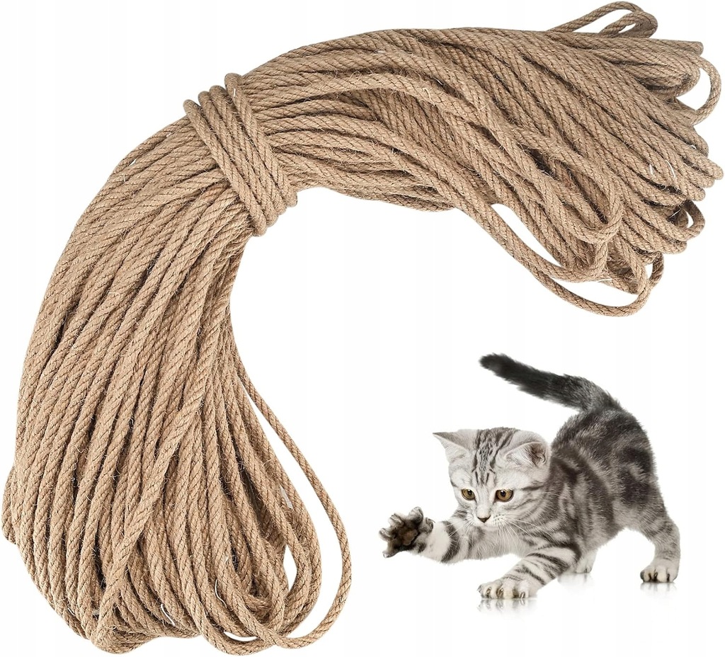 Lina sizalowa dla kota, lina sizalowa naturalna do drapaków, sznur ogrodowy