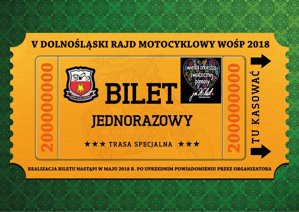 Bilet nr 2 - MOTOCYKLOWY RAJD WOŚP 2018