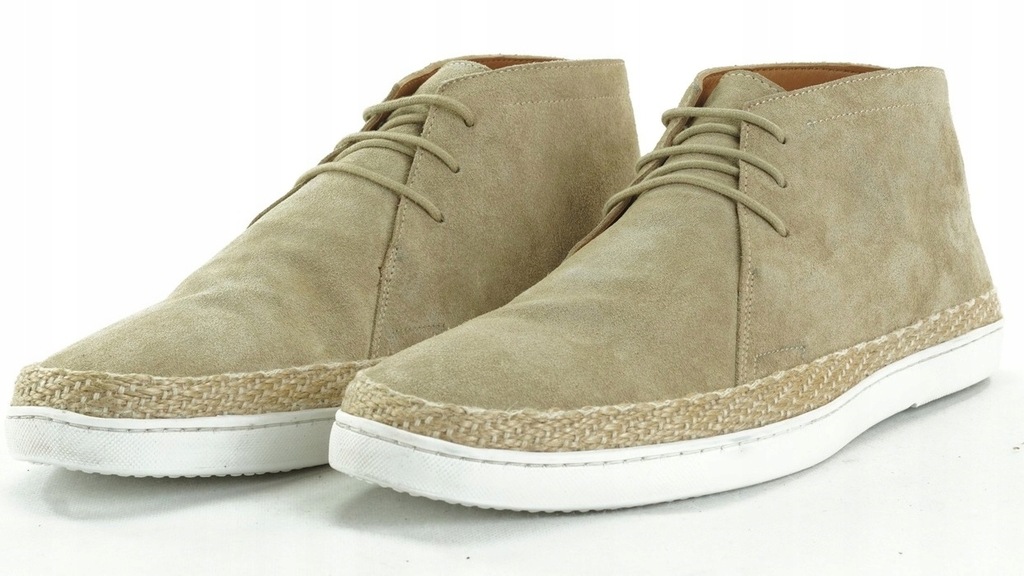 ZIGN półbuty męskie sznurowane skórzane beżowe wiązane zamszowe R.44