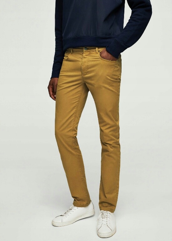 MANGO camel spodnie męskie Slim Fit 32