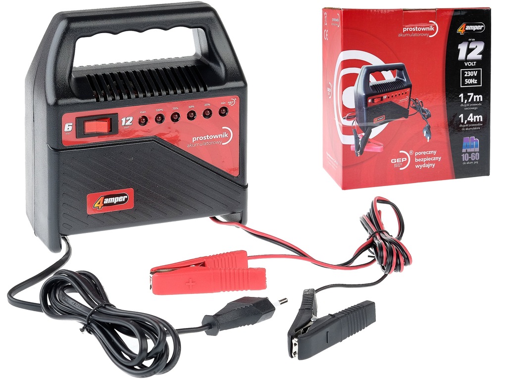 PROSTOWNIK ŁADOWARKA DO AKUMULATORA 6V 12V 4A 7370043315 oficjalne