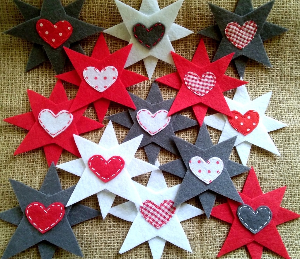 Ozdoby choinkowe świąteczne z filcu, filc HANDMADE