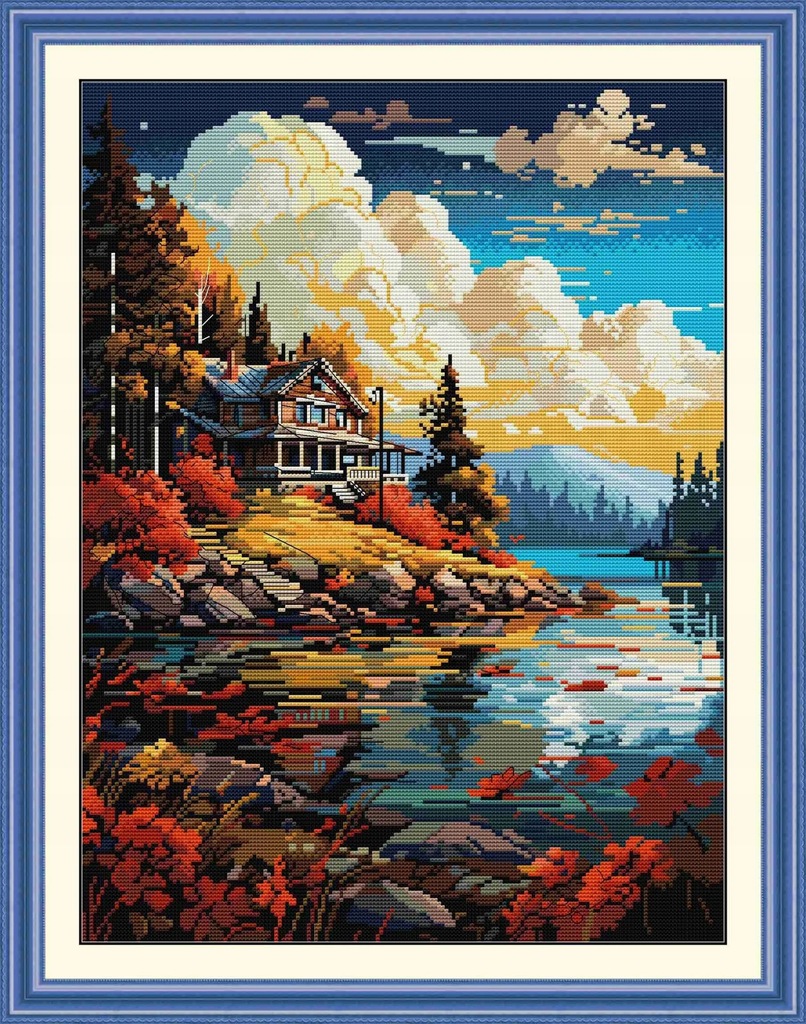 Haft krzyżykowy liczony (kanwa, milina, igła)