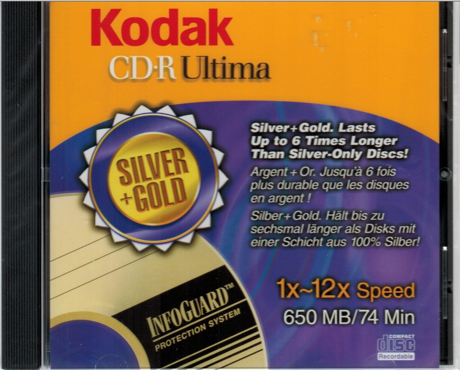 Kodak CD-R ULTIMA 650MB GOLD SILVER 1szt - 9099367978