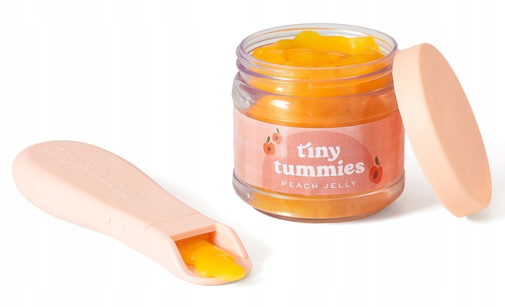 Tiny Harlow Zestaw dla lalek Tiny Tummies Słoiczek i Łyżeczka, Brzoskwinia
