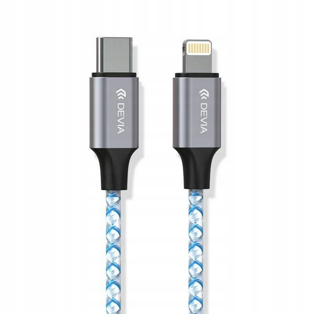 Devia kabel Vogue PD USB-C - Lightning 1,0 m 20W 3A szaro-srebrny tuba