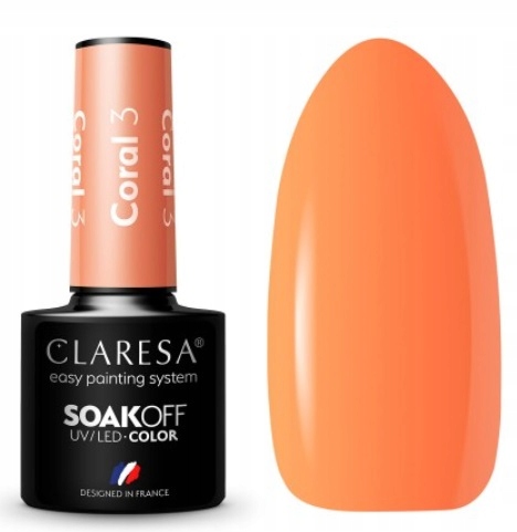 CLARESA LAKIER HYBRYDOWY 5ml CORAL 3