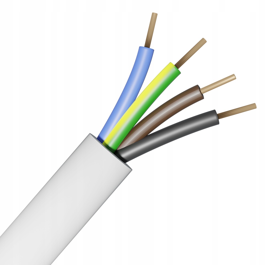 Przewód kabel okrągły YDY 4x2,5 450/750V 1m