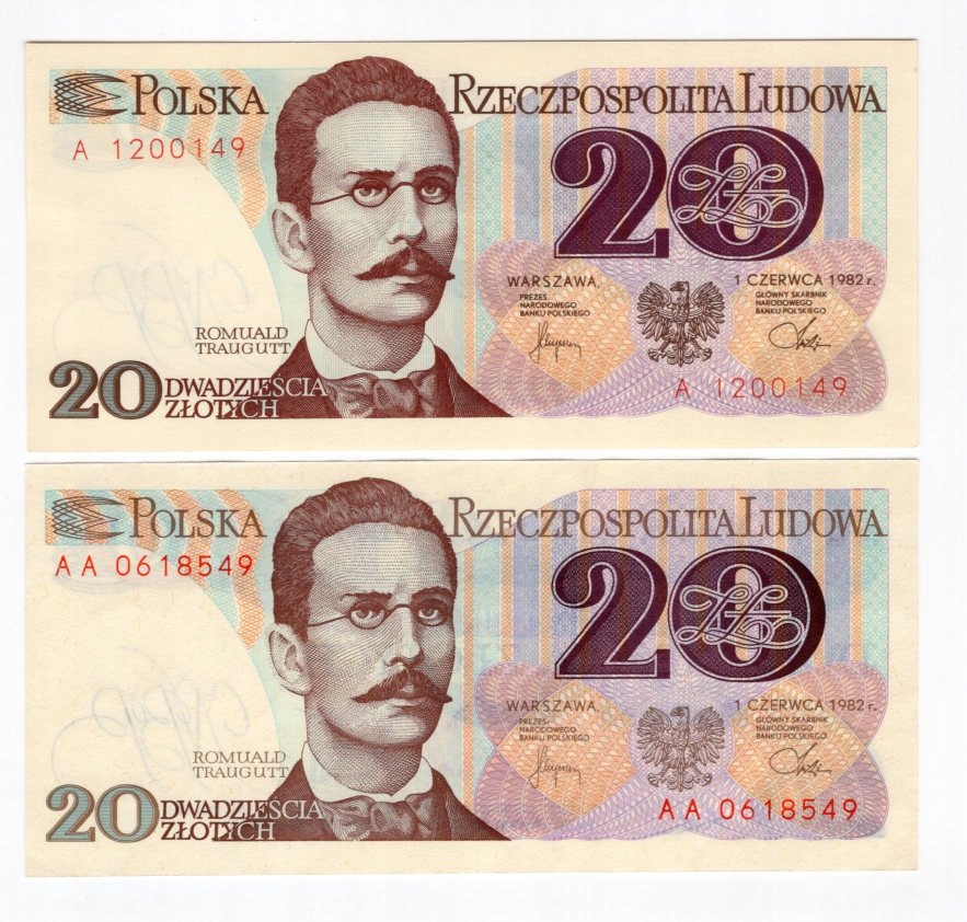 20 złotych 1982 A i AA