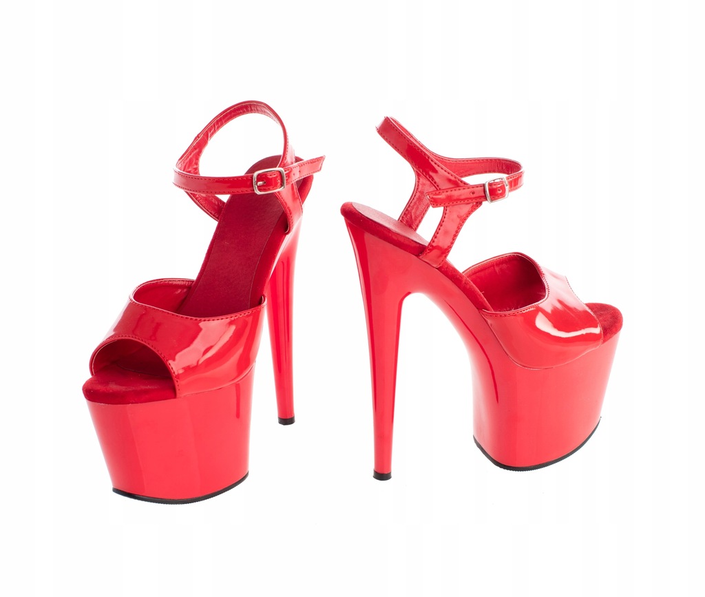 Buty erotyczne Szpilki Czerwone na Platformie r.37