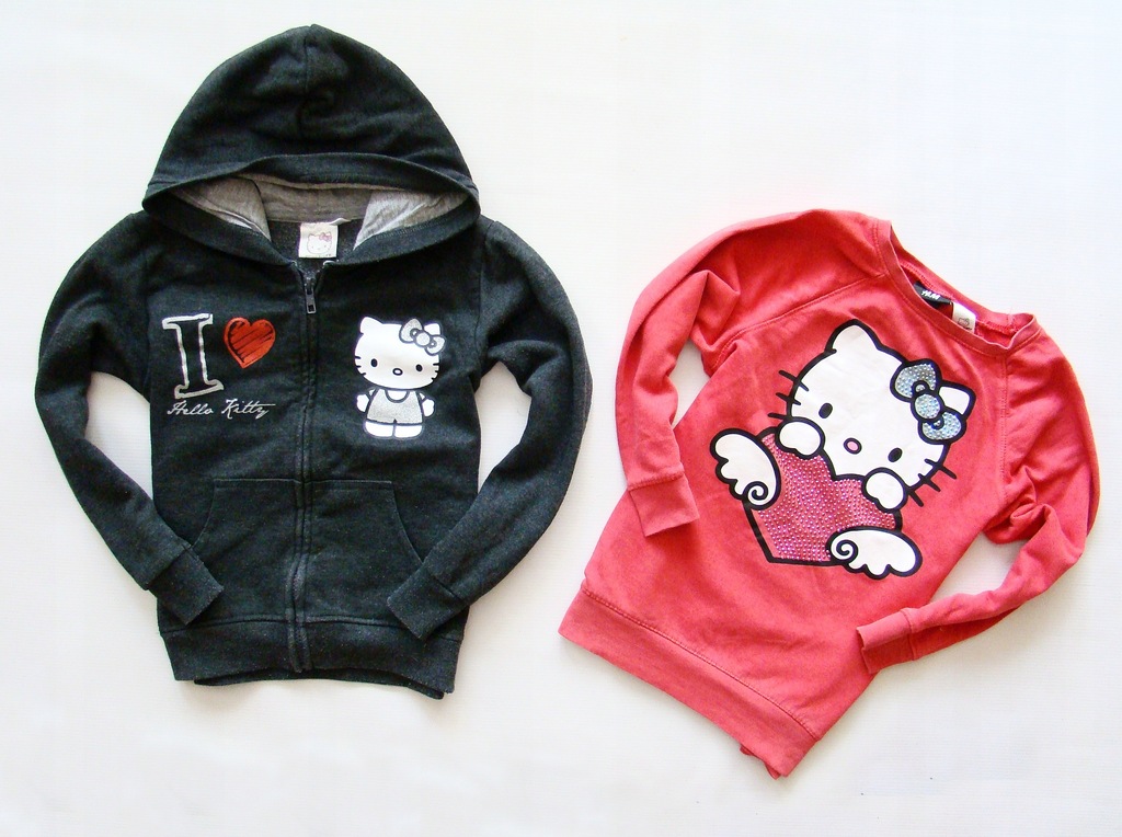 Hello Kitty 2 x markowa bluza 7-8 lat 122 - 128 cm