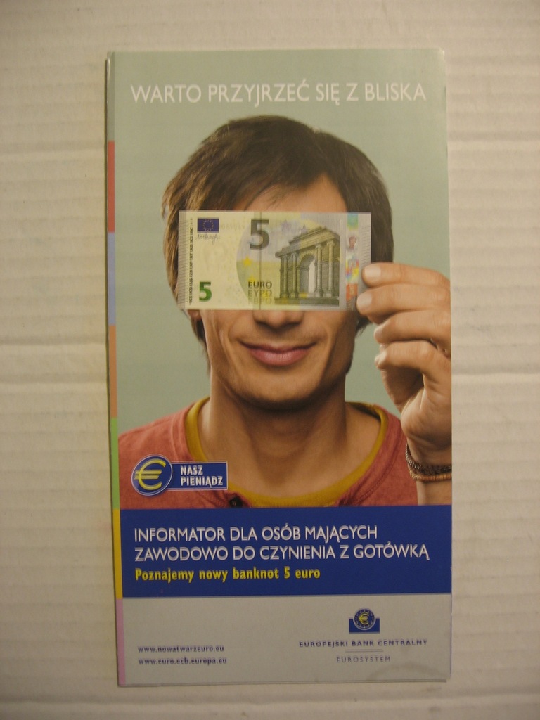 Folder foldery Poznaj banknot 5 euro