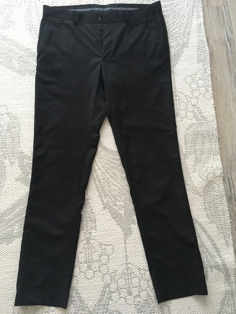 garniturowe spodnie męskie czarne H&M, M, 38