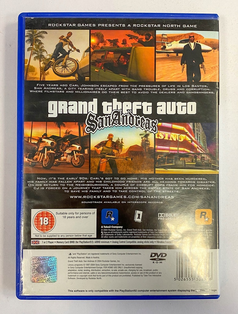 Купить GRAND THEFT AUTO SAN ANDREAS / ИГРА PS2 / GTA: отзывы, фото и ...