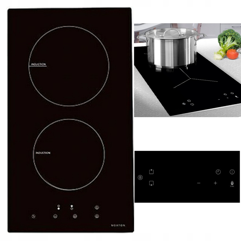 PŁYTA INDUKCYJNA DO ZABUDOWY DWUPALNIKOWA POLA 30 CM BOOSTER