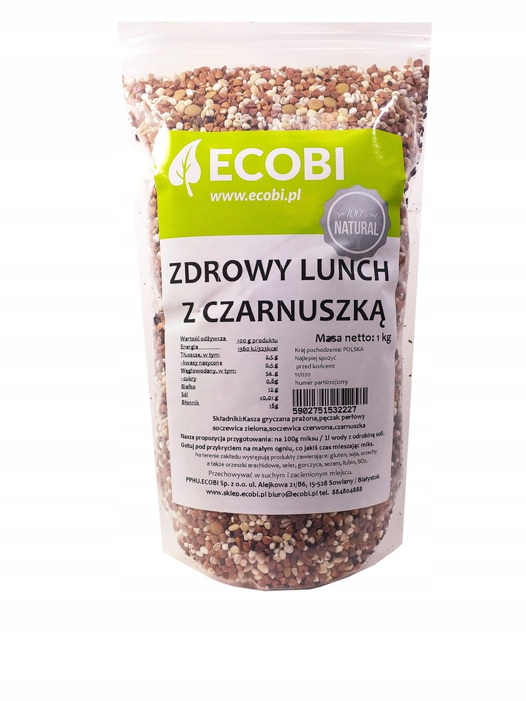 ZDROWY LUNCH z Czarnuszką mix kasz OD ECOBI