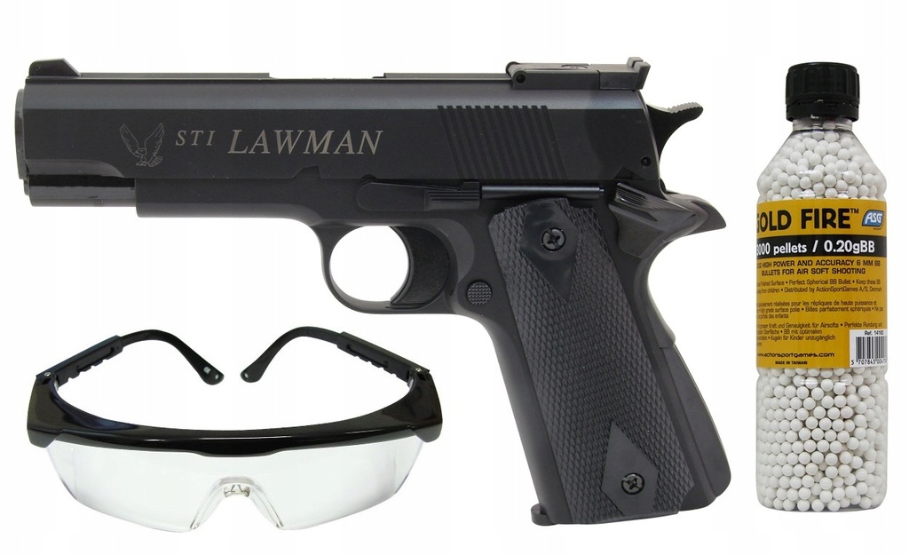 Pistolet ASG GG STI Lawman Black ZESTAW KULKI