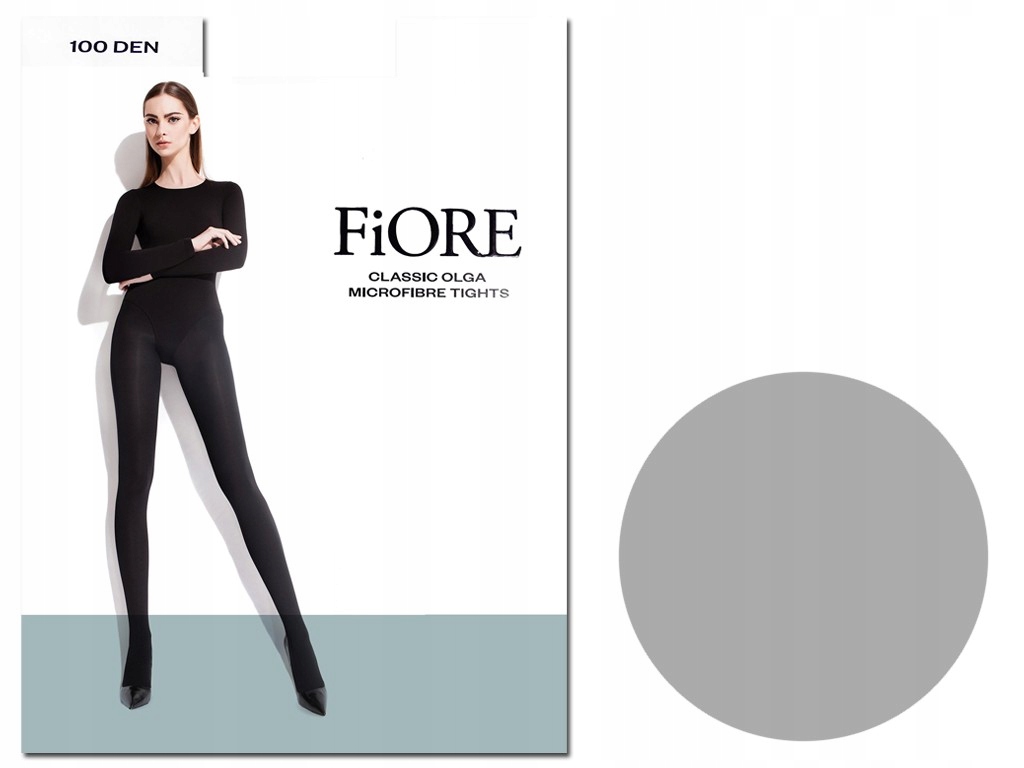 Czarne gładkie kryjące rajstopy 100 Olga Grey 3