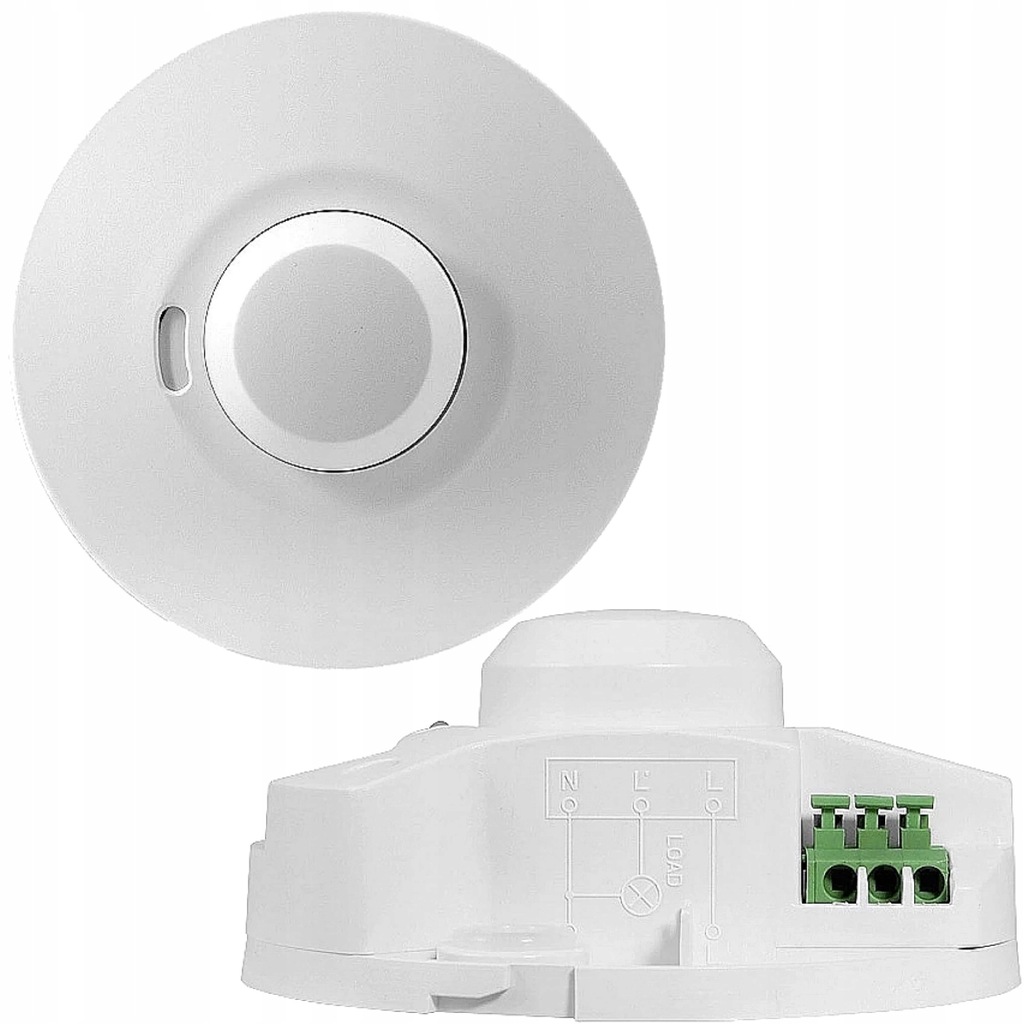 Купить Микроволновой датчик движения, круглый белый светодиодный датчик ...