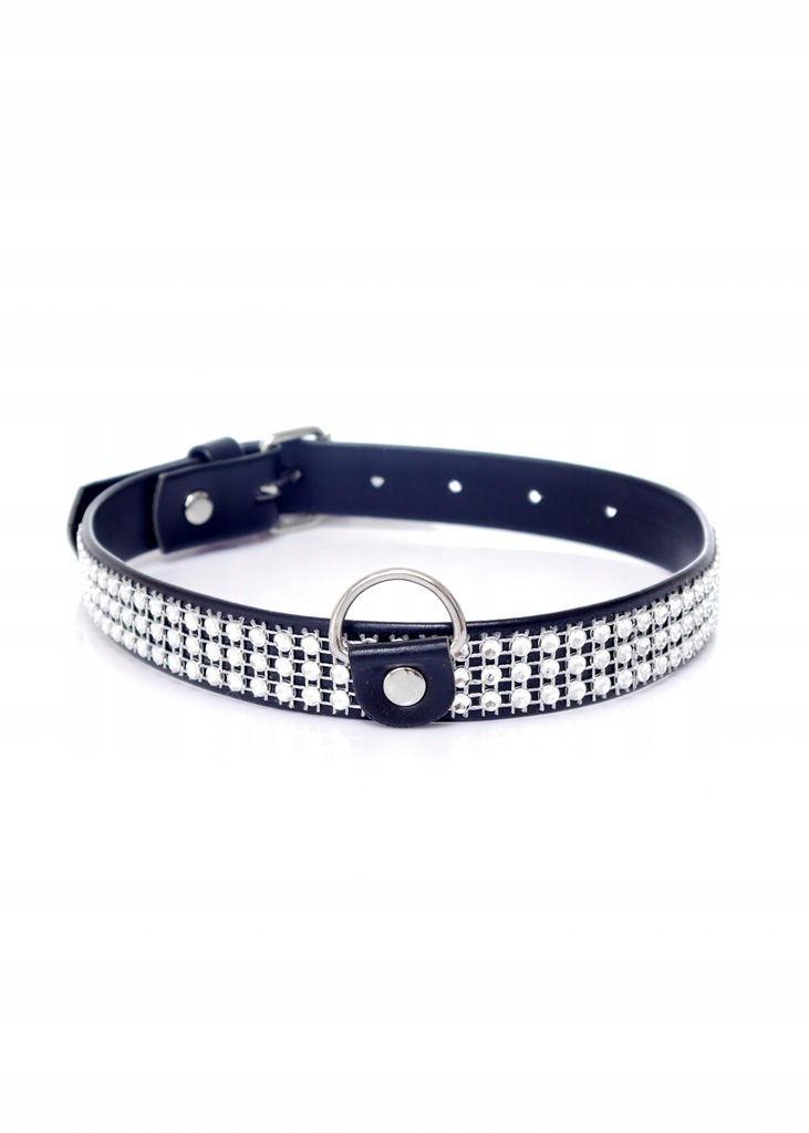 Fetish B - Series Collar with crystals 2 cm silve