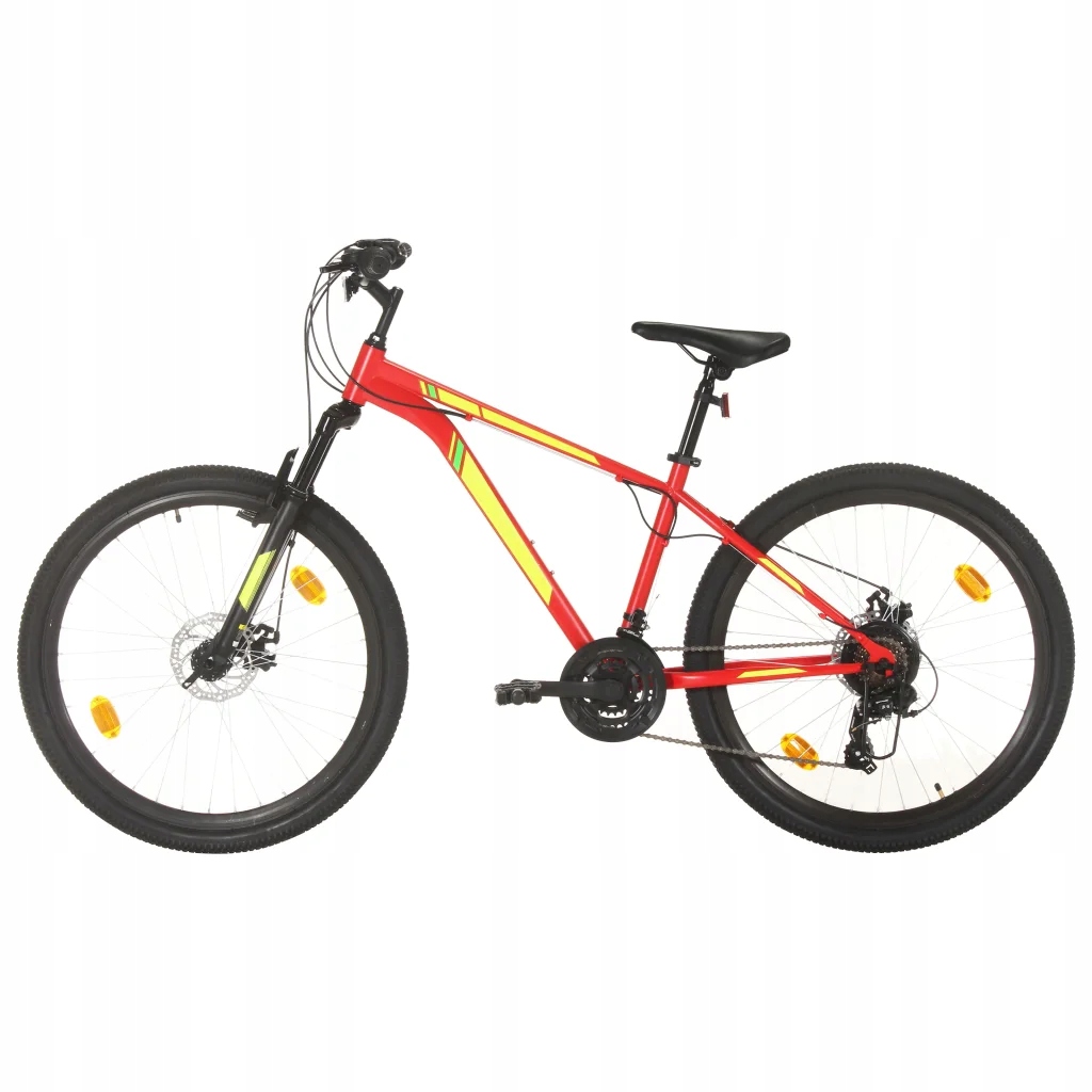 vidaXL Rower górski, 21 przerzutek, koło 27,5'', rama 38 cm, czerwony